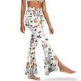 thumbnail image 2 of FKELYI Cartoon Siamese Cat Print Flare Leggings Bell Bottom Yoga Pants for Women Wide Leg Pants Split Front Boot Cut Yoga Leggings Tummy Control Sweatpants for Workout Running, 2XL, 2 of 7