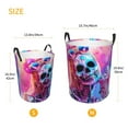 thumbnail image 3 of Balery Neon Skull With Milkshake Cesta de ropa redonda con asas, impermeable, independiente, para ropa, juguetes, dormitorio y familia-Small, 3 of 6
