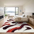 thumbnail image 3 of ODIKA 4' x 6' Machine Washable Non-Slip Area Rug, abstract print High Traffic Rug, Red, 981167, 3 of 7