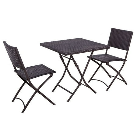 Palm Springs Garden Furniture Rattan Wicker Folding Bistro Set W