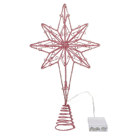 LEORX 1Pcs Holiday Tree Decoration Pink Plastic Mini Tree Topper for Christmas Tree