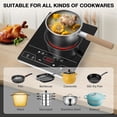 thumbnail image 4 of VBGK Single Burner Electric Cooktop,1800W Electric Stove Top Portable Cooktop LED Touch Control,8 Power Levels, Kids Lock, 4 of 9