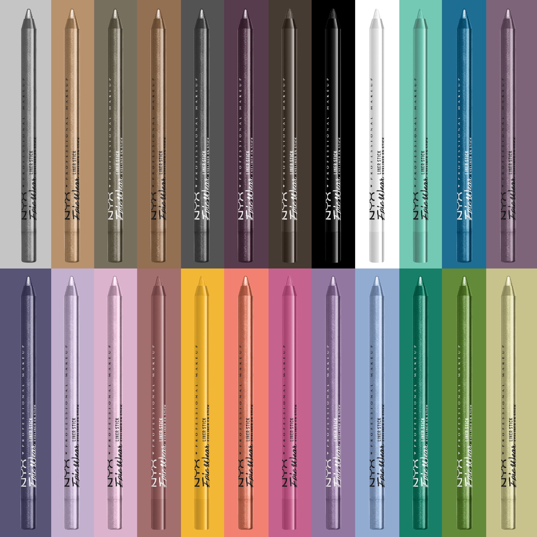 (3 pack) NYX Professional Makeup Epic Wear Liner Sticks, Long-Lasting Waterproof Eyeliner Pencil, Pitch Black, 1 Count