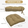 thumbnail image 5 of JOVELL 2 Pack Tufted Chair Cushions 19x19 Inch, Waterproof Outdoor/Indoor Seat Pads with Ties, 4" Thick Patio Cushions for Wicker Rattan Rocking Chairs, Coffee, 5 of 7