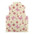 thumbnail image 5 of Xoenoiee Butterfly Cherry Bow Print Full Zip Vest for Toddler Girls Sleeveless Winter Jacket Stand Collar Thick Warm Coat Outerwear Plus Size, 11-12 Years, 5 of 7