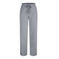 thumbnail image 3 of COSFO Gray Mens Tactical Pants Wide-Leg Joggers Straight-Leg Full Casual Elastic Waist Drawstring Solid Men Pants, 3 of 5