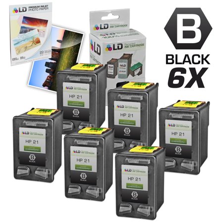 LD Products Remanufactured Replacement Ink Cartridges for C9351AN (21) Black (6 Pack)