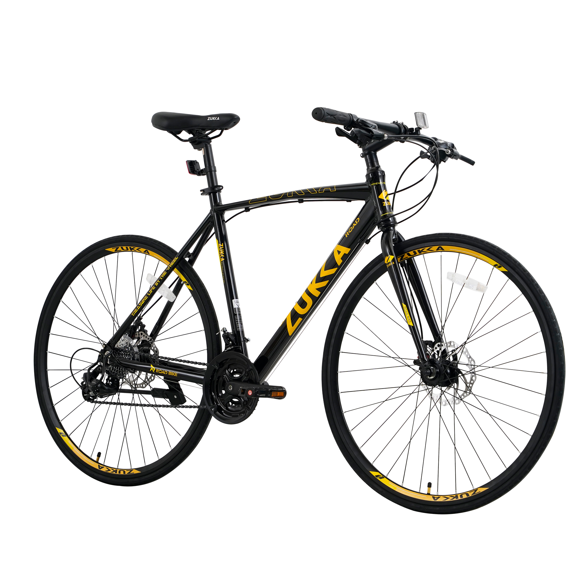 Zukka Road Bike 700C 24 Speed Aluminum Alloy Frame Bicycle for Unisex Adult Hybrid Bike Black - image 5 of 6