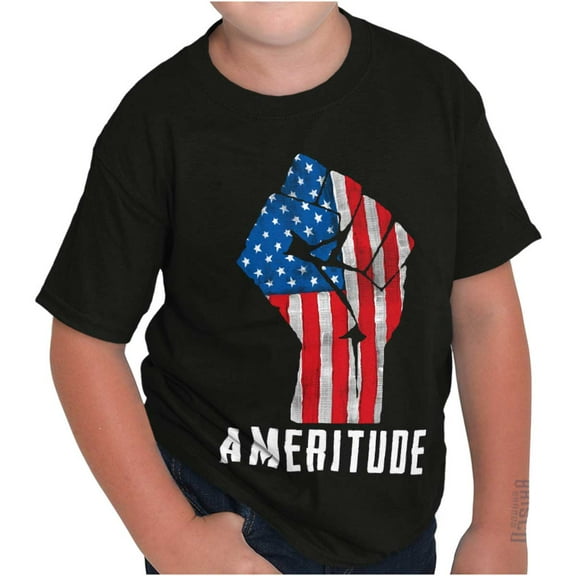 American Attitude Rebel Patriot Crewneck T Shirts Boy Girl Teen Brisco Brands L
