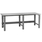 BenchPro  36 x 96 x 30 to 36 in. Adjustable Height Roosevelt Workbenches with Stainless Steel Top, Gray