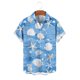 thumbnail image 5 of Mens Casual de Manga Corta Botón Abajo Camisas, Turndown Cuello Impreso Blusa, 5 of 6