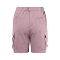 thumbnail image 4 of Shorts for Women Summer Casual Elastic High Waisted Solid Color Cargo Elastic Waistband Comfort Flowy Shorts with Pockets S-2XL, 4 of 8