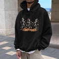 thumbnail image 2 of Oversized Hoodie Men Pumpkin Skull Hoodie Sweatshirt Halloween Partial Casual Pullover Sweatshirts Men Black L, 2 of 4