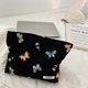 thumbnail image 4 of Caja de maquillaje de mariposa bordada, bolsa de lavado portátil para regalos de vacaciones (negro) Sywqhk Cuidado Belleza, 4 of 7