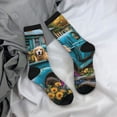 thumbnail image 5 of Sigee Vintage Pickup Sunflower Dog for Contrast Design Soft Moisture-Wicking Socks Crew Casual Athletic Stretchy Loose Middle Tube Socks, 5 of 6
