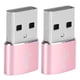 thumbnail image 2 of Adaptador tipo C a USB de aleación de aluminio de 2 piezas para transmisión de datos de sincronización de carga (rosa), 2 of 8