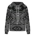 thumbnail image 5 of Jinhomg Womens Retro Sweatshirt Western Aztec Ethnic Style Hoodies Casual Geometric Printed Long Sleeve Hooded Sweatshirt with Kangaroo Pocket Prime Day 2024 Dark Gray XL, 5 of 5