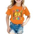 thumbnail image 1 of PMVFHDE Hauts d'Été pour Fille 2025 Hauts d'Été Tendance pour Filles T-Shirts Graphiques pour Filles T-Shirts à Manches Courtes pour Filles Imprimé Enfants Col Rond Manches Courtes Amples T Orange, 10-11 Ans, 1 of 4