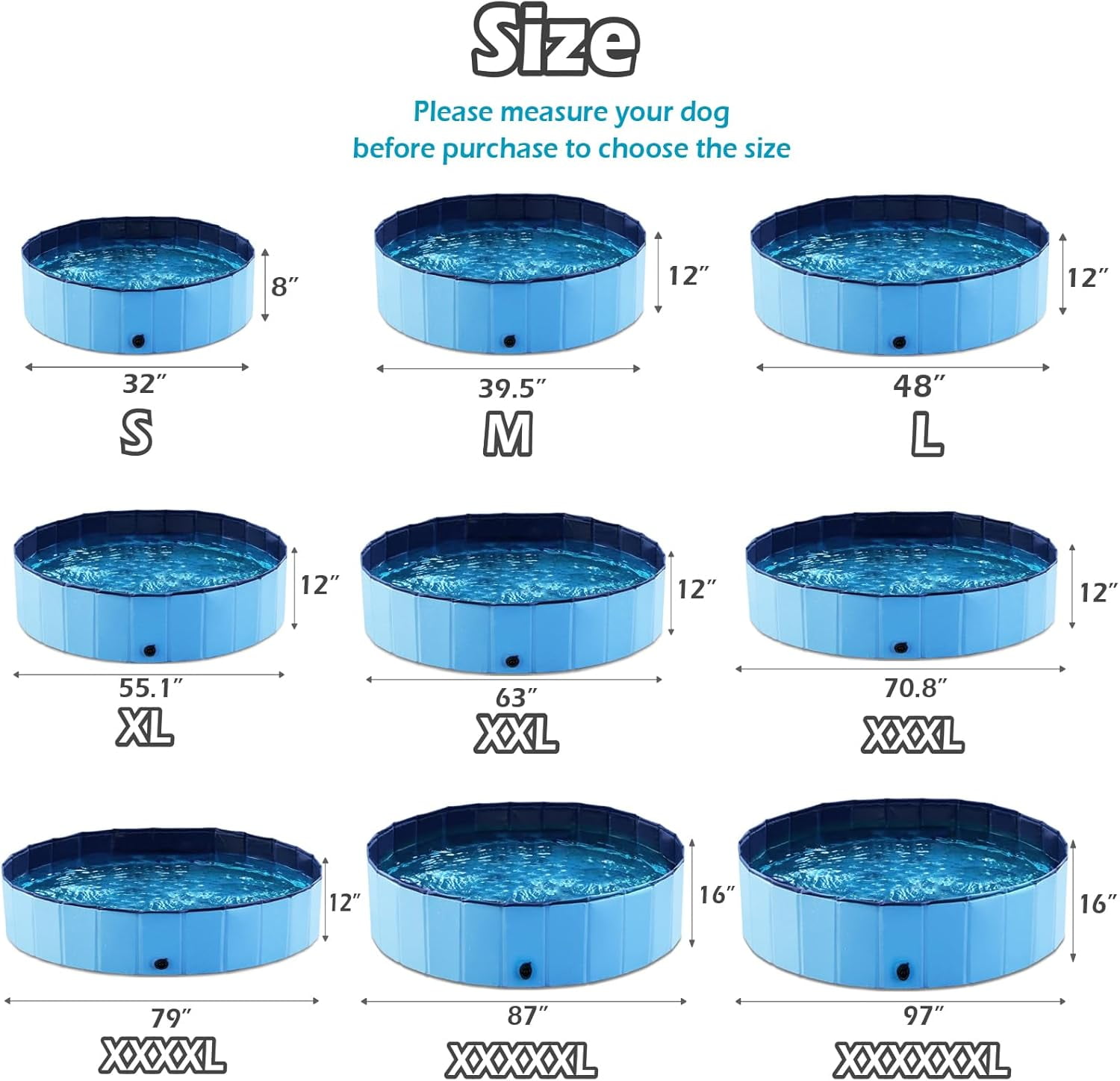 Foldable Dog Pet Bath Pool Collapsible Dog Pet Pool Bathing Tub Kiddie Pool Doggie Wading Pool for Puppy Small Medium Large Dogs Cats and Kids 39.5" Grey