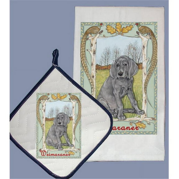 Dish Towel and Pot Holder Set - Weimaraner