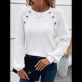 thumbnail image 4 of Blusas Tipo Túnica para Mujer, Cuello Redondo, Elegantes, con Encaje y Retazos, Blusas Informales, Suéteres. M, 4 of 7