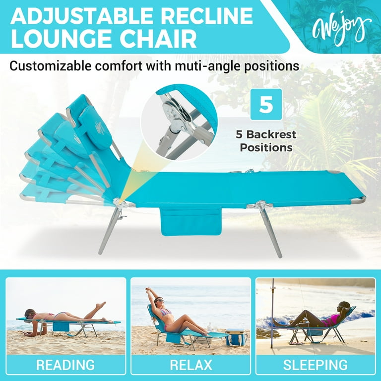 WEJOY Beach Lounge Chair, Foldable Face-Down Tanning photo 5