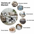 thumbnail image 6 of Flannel Fleece Throw Blanket Sage Green Color Block Lightweight Soft Plush Blankets,Black Stripe Abstract Geometric Cozy Warm Throw Blanket for Couch Sofa Bed Car Office All Season Use 60x80in, 6 of 9