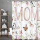 thumbnail image 2 of Cortina de ducha de poliéster rosa con estampado floral MOM Botanical 180 x 200 cm, 2 of 3