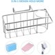 thumbnail image 3 of Soporte de esponja para carrito de fregadero – Soporte para esponjas de fregadero de cocina, soporte para cepillo 2 en 1, carrito de esponja impermeable de acero inoxidable SUS 304, sin perforación, 3 of 6