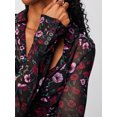 thumbnail image 4 of ZAXARRA Womens Button Down Shirt Casual Print Ruched Long Sleeve Button Up Shirt Ladies Work Blouses Loose Fit Tops, 4 of 5