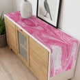 thumbnail image 4 of Pink Marble Table Runner - 90 Inch Long, Kitchen Dining Table Runner Dresser Scarves, Modern Ombre Abstract Fluid Aesthetic Art Farmhouse Decor for Coffee Tables Wedding Party Banquet, 4 of 8