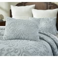 thumbnail image 3 of Better Trends 3 Piece Full/Double Bedspread Set 100% Cotton Tufted Floral Vineyard Pattern Soft & Luxurious Feel, Machine Washable (Blue) Rylee Collection, 3 of 6