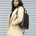 thumbnail image 2 of Jack Georges Voyager Hand-Stained Buffalo Leather Adele Slim Backpack #7537 (Black), 2 of 5