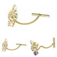 thumbnail image 2 of Man Tie Tack Creative Mini Note Rhinestone Tie Tack Back Tie Pin with Chain, 2 of 6
