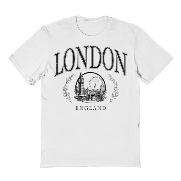 Park Fields London Black Print Graphic White Men's Cotton T-Shirt