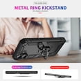 thumbnail image 4 of Dteck Case for iPhone 17,Military Grade Drop Impact Case 360 Metal Rotating Ring Kickstand Holder Armor Heavy Duty Shockproof Cover for iPhone 17 ,Black, 4 of 4