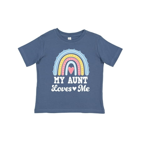 

Inktastic My Aunt Loves Me Retro Rainbow Niece Gift Toddler Toddler Girl T-Shirt