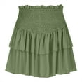 thumbnail image 6 of pstuiky Tennis Skirts for Women, Women's Irregular Solid Color Lined Cake Skirt Short Culottes Skirt Skorts for Workout Casual Items Green S #2, 6 of 7