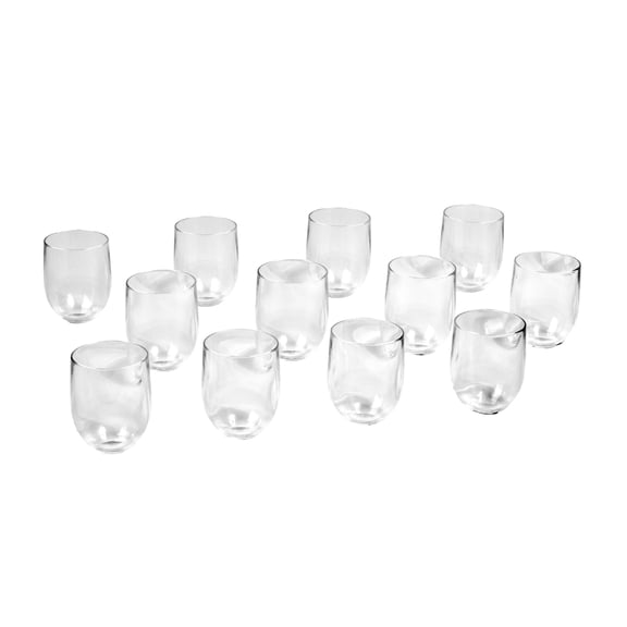 Acrylic Stemless Wine Glass Set - Clear - 16 Oz - Set of 12