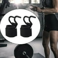 thumbnail image 2 of Dualoai 2 Pieces Weight Lifting Hooks Wrist Hook Straps Portable Wrist Support Wraps for Black, 2 of 9