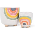 thumbnail image 3 of Abbott Collection 27-VIBE-735-LG Large Rainbow Planter with Legs, White/Multi, 3 of 5