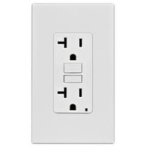 Leviton C32-GFNT2-0PW GFCI Duplex Receptacle, 2 -Pole, 20 A, 125 V, Back, Side Wiring, NEMA: 5-20R, White