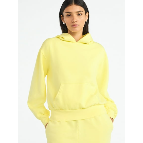 Scoop Women’s Mineral Washed Oversized Cropped Hoodie, Sizes XS-XXL