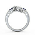 thumbnail image 3 of 0.80 Ct Pear Cut Natural Blue Sapphire Diamond Shiny Eternity Band for Women 14K White Gold Size 9, 3 of 7