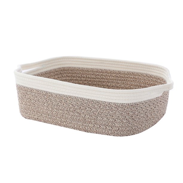 Small Woven Basket, 12"x 8" x 5" Cute Small Basket, Rope Room Shelf