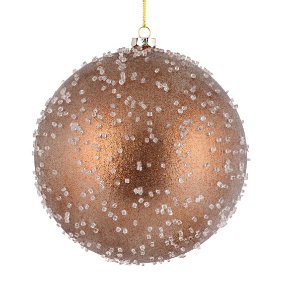 Vickerman 4" White Ice Ball Ornament. This textured ornament has a rough and icy look with a hint of delicate sparkle. Incorporate these ornaments into your holiday design for added texture. Includes