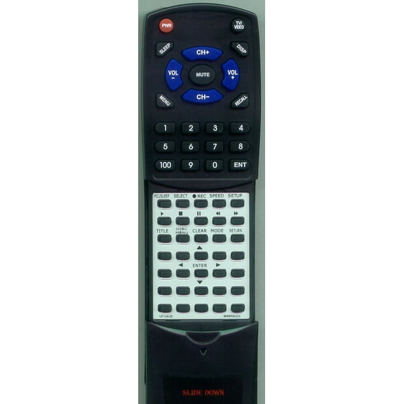 Replacement Remote for MAGNAVOX NF104UD, RTNF104UD, MWC20T6, MSD724G, MWC24T5, MWC24T5B, MWC20T6A, MWC24T5A