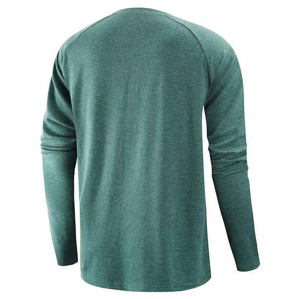 Hombres Cuello Redondo Manga Larga Raglan Diario Slim Fit Botones Pullover Camisas Tops Blusa Pompotops oipoqjl7731