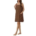 thumbnail image 4 of INSPIRE CHIC Women's Terry Wrap Bathrobe Spa Robe for Gym Pool Shower Bath Towel Robe Shower Dress XS Coffee, 4 of 6