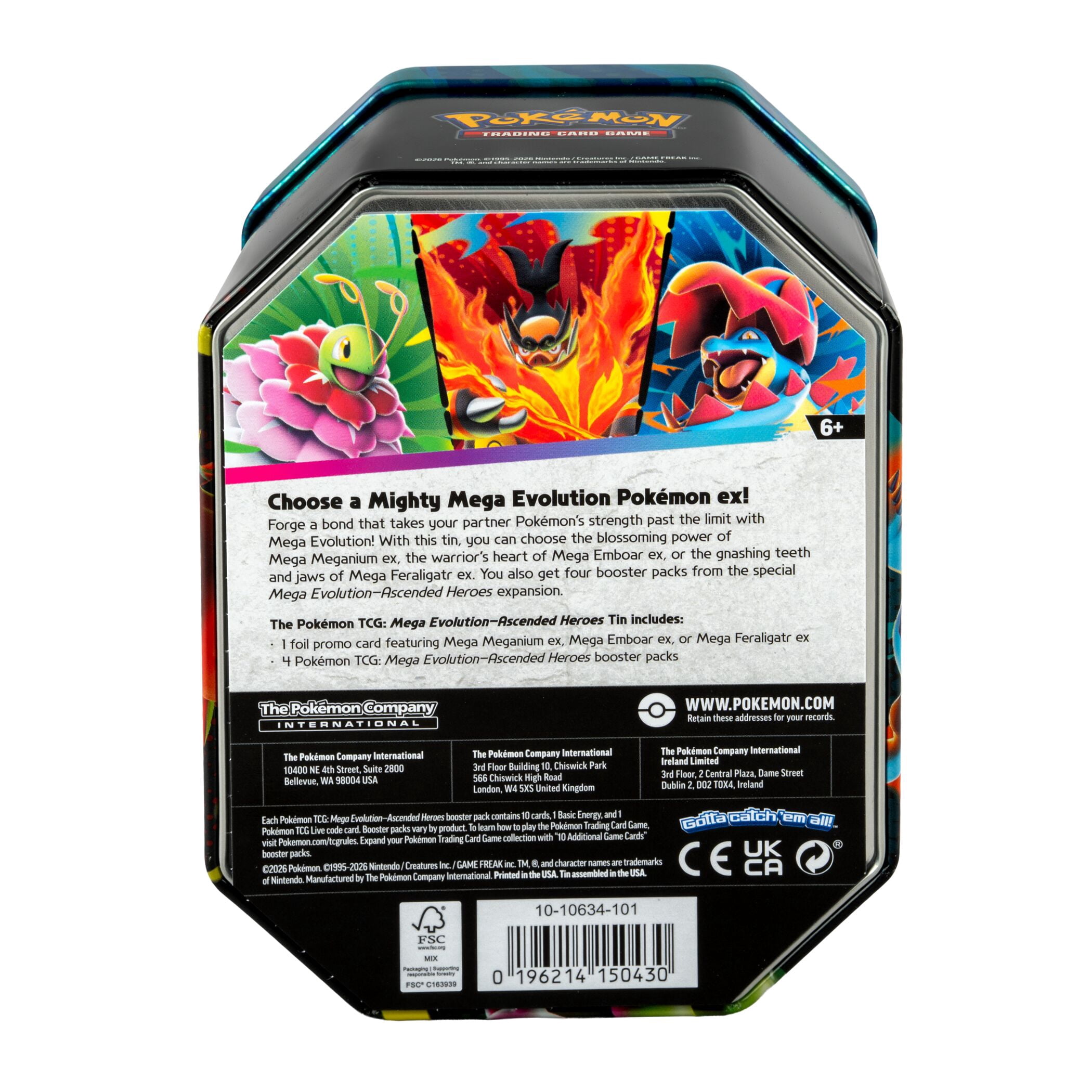Pokémon Trading Card Games Mega Evolution 2.5 Ascended Heroes Mega Tin - Receive 1 at Random!